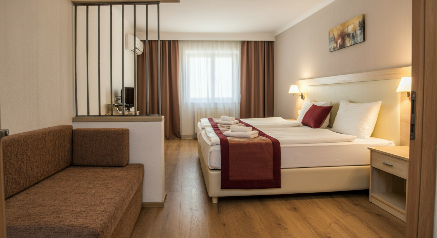 Spacious and comfortable resort room view